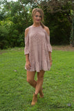 Tuscany Cold Shoulder Tunic/Dress - Dusty Rose