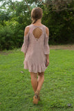 Tuscany Cold Shoulder Tunic/Dress - Dusty Rose