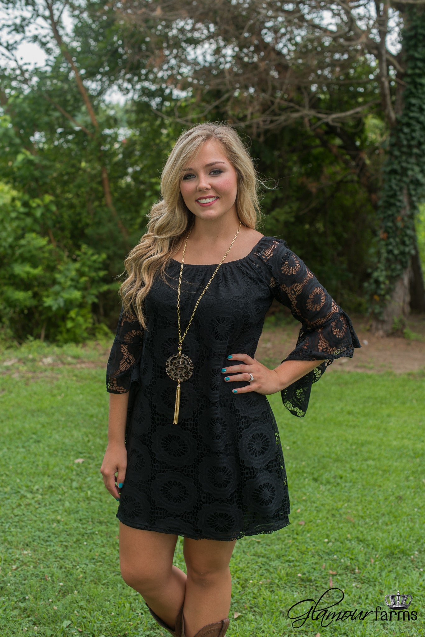 chinese dress ladies Utah Union Lace Tunic/Dress - Black
