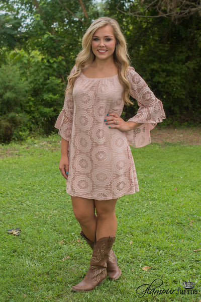 Utah Union Lace Tunic/Dress - Blush Pink