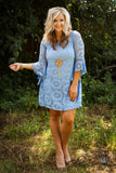 Curvy| Utah Union Lace Tunic/Dress - Light Blue