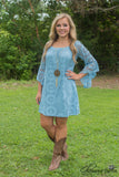 Utah Union Lace Tunic/Dress - Light Blue