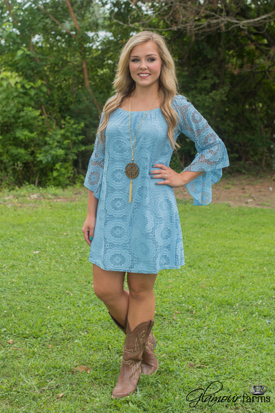 Utah Union Lace Tunic/Dress - Light Blue