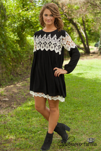 Victorian Dream Tunic/Dress - Black