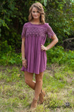 Victorian Rose Lace Tunic/Dress - Plum