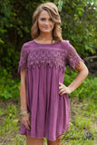 Victorian Rose Lace Tunic/Dress - Plum