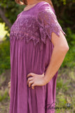 Victorian Rose Lace Tunic/Dress - Plum