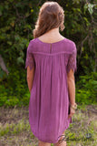 Victorian Rose Lace Tunic/Dress - Plum