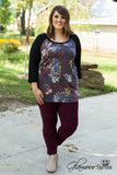 Curvy| Wallflower Top - Burgundy