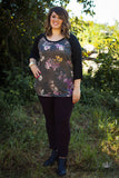 Curvy| Wallflower Top - Dark Gray