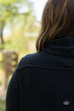 Curvy| Warm Hearts Cowl Neck Sweater - Black