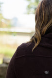 Curvy| Warm Hearts Cowl Neck Sweater - Dark Brown