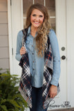 Westshire Plaid Hooded Vest - Navy