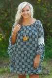 Curvy| Whitney Tunic/Dress - Navy/Mint