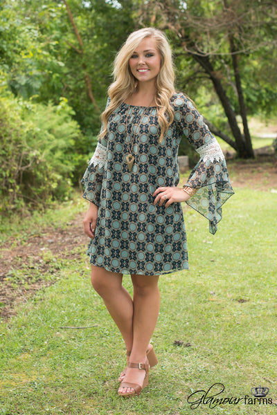 Whitney Tunic/Dress - Navy/Mint