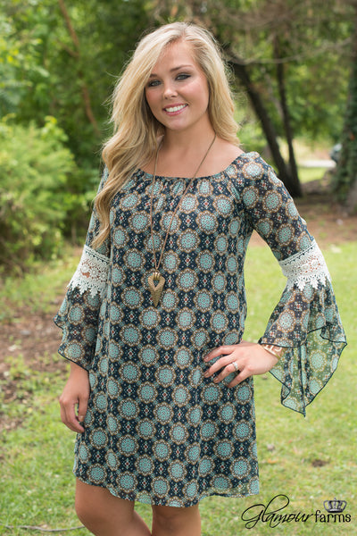 Whitney Tunic/Dress - Navy/Mint