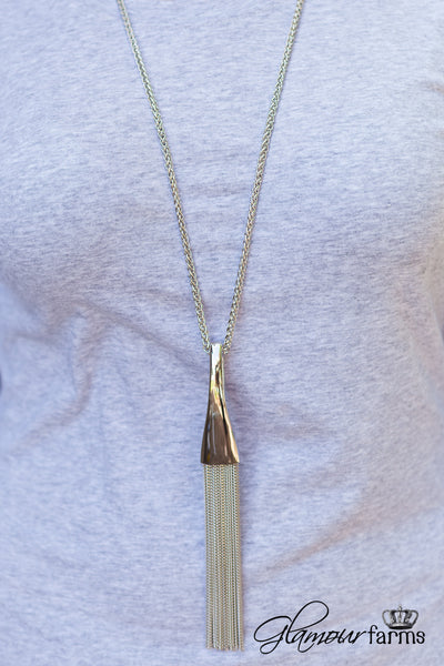 Zen Maggie Tassel Necklace - Rhodium