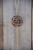 Zen Resin Pendant Necklace - Leopard Brown